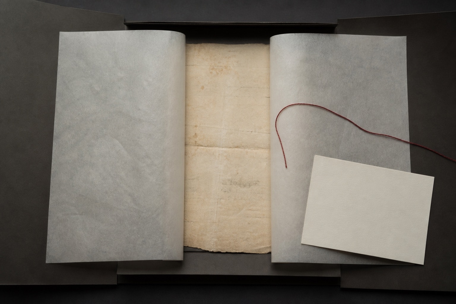 A contested archival document protected between translucent sheets