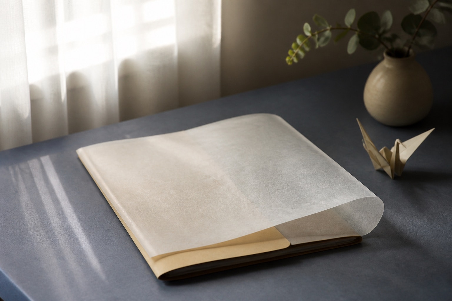 A sensitive record protected beneath translucent archival paper